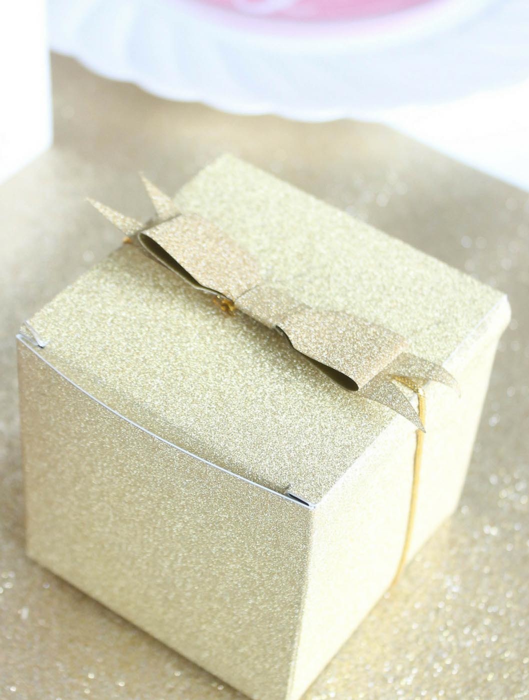 Glitz & Glaze Donut Bridal Shower Gold Glitter Favor Boxes