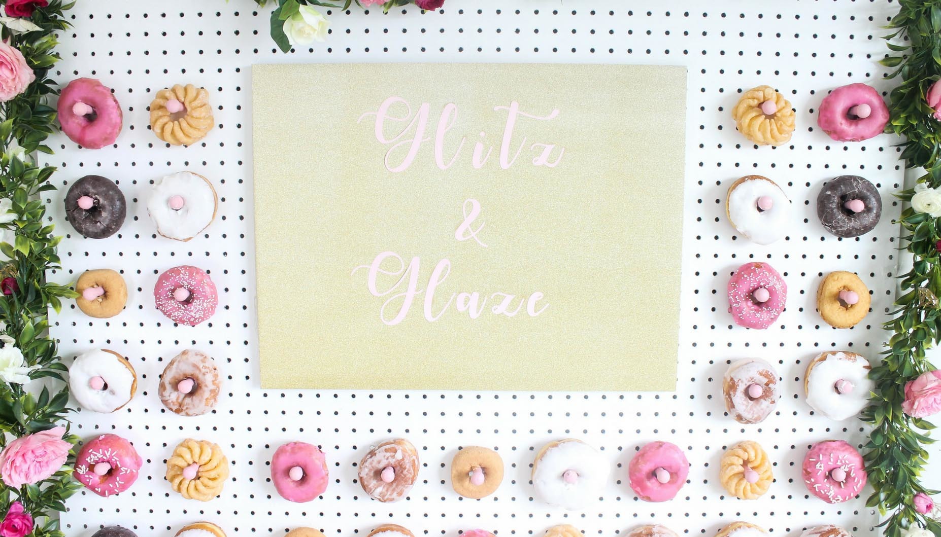 Glitz & Glaze Donut Bridal Shower Backdrop Sign