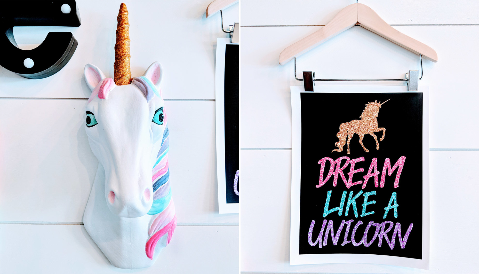 Ceramic Unicorn Head and Dream Like a Unicorn Free Printable