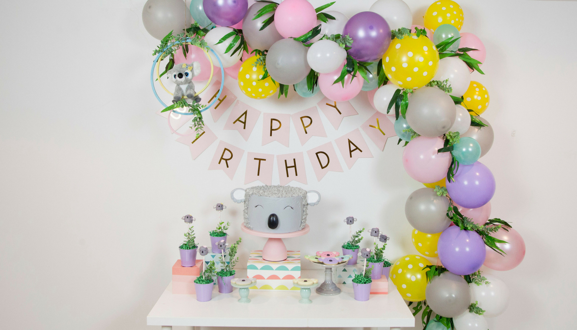 2 PERSONALISED Koala 6th Birthday Banner X2 Party Decorations Boys Girls Kids