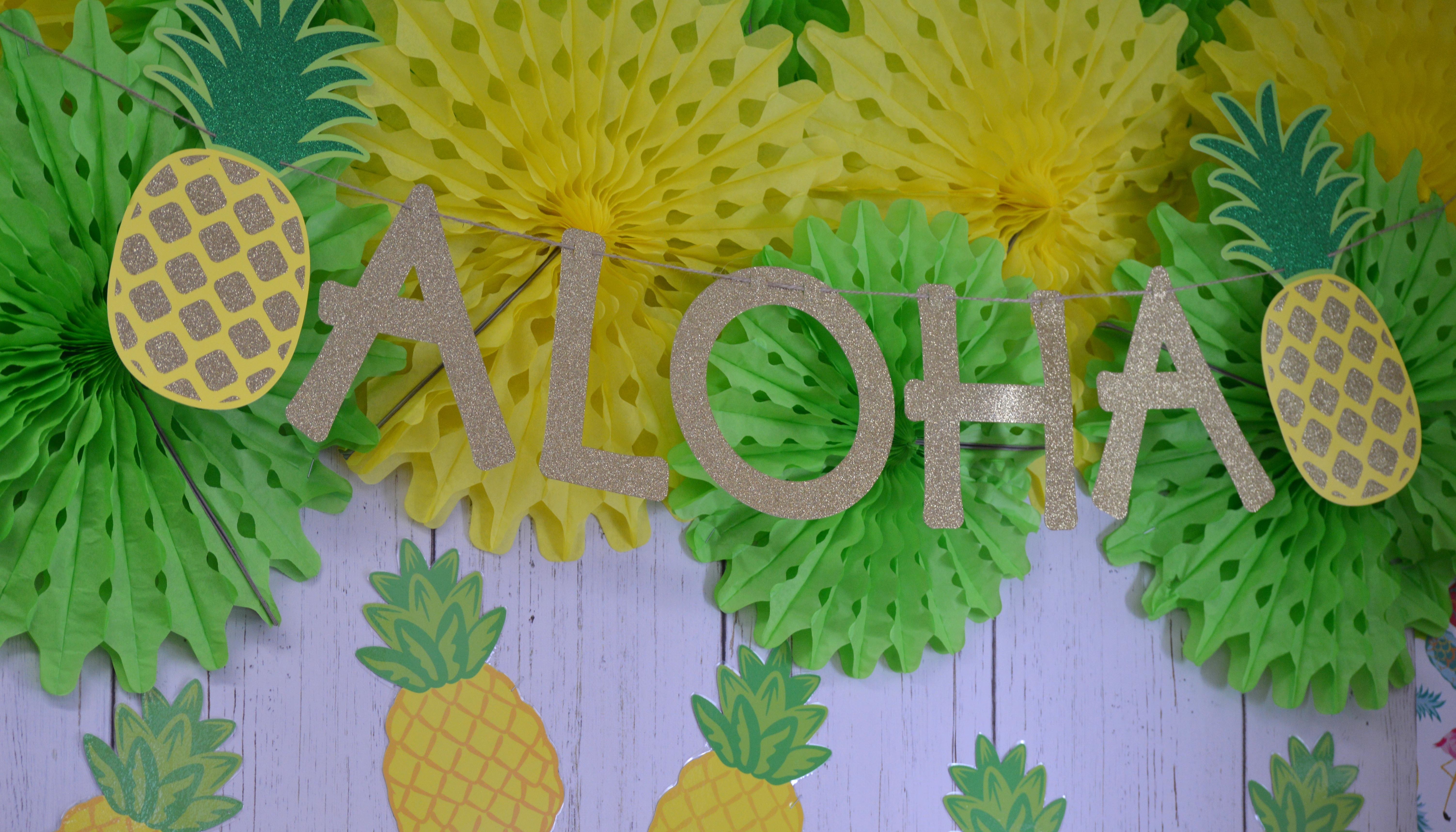 OTC beachy room redo aloha pineapple bulletin board ideas