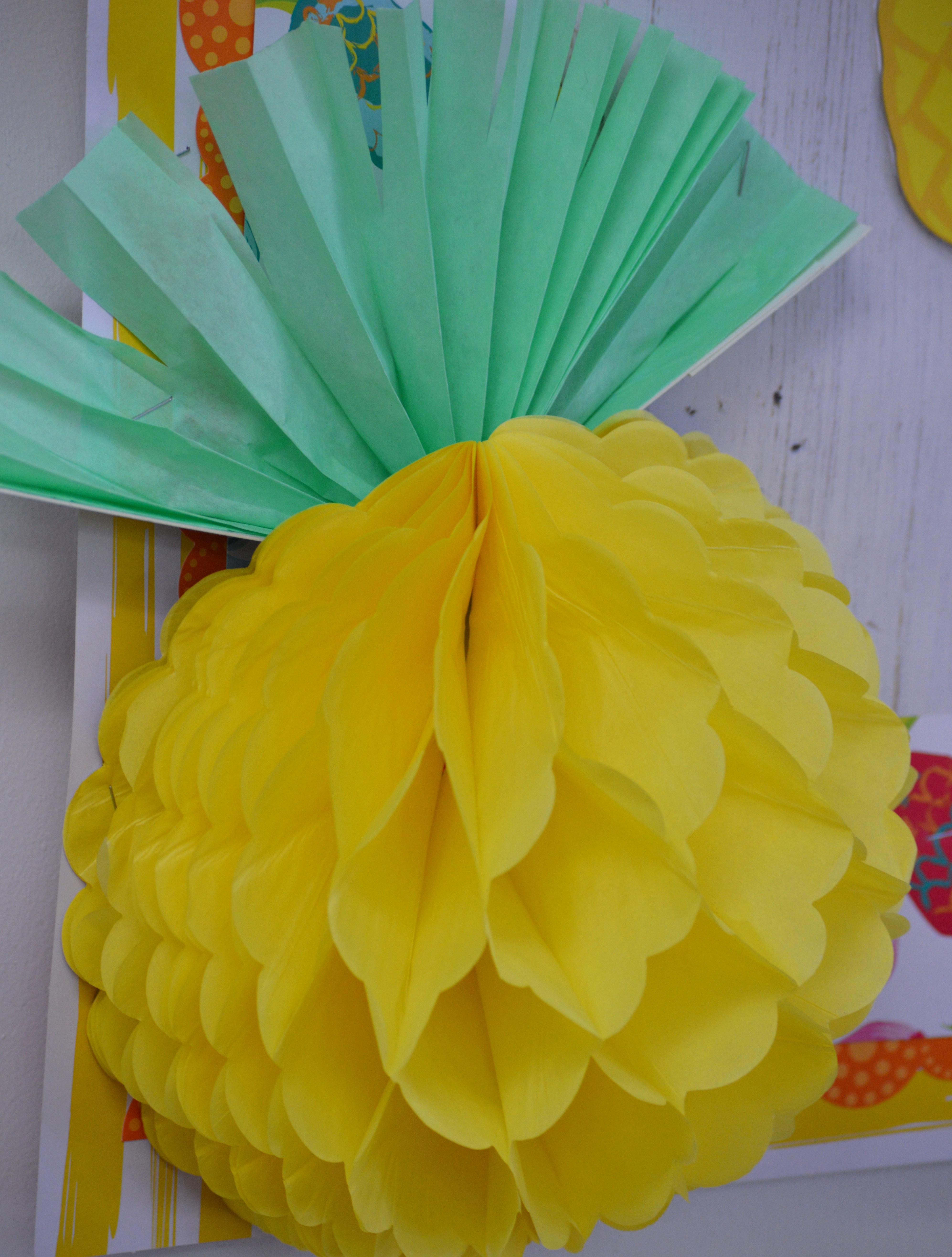 OTC beachy room redo pineapple bulletin board