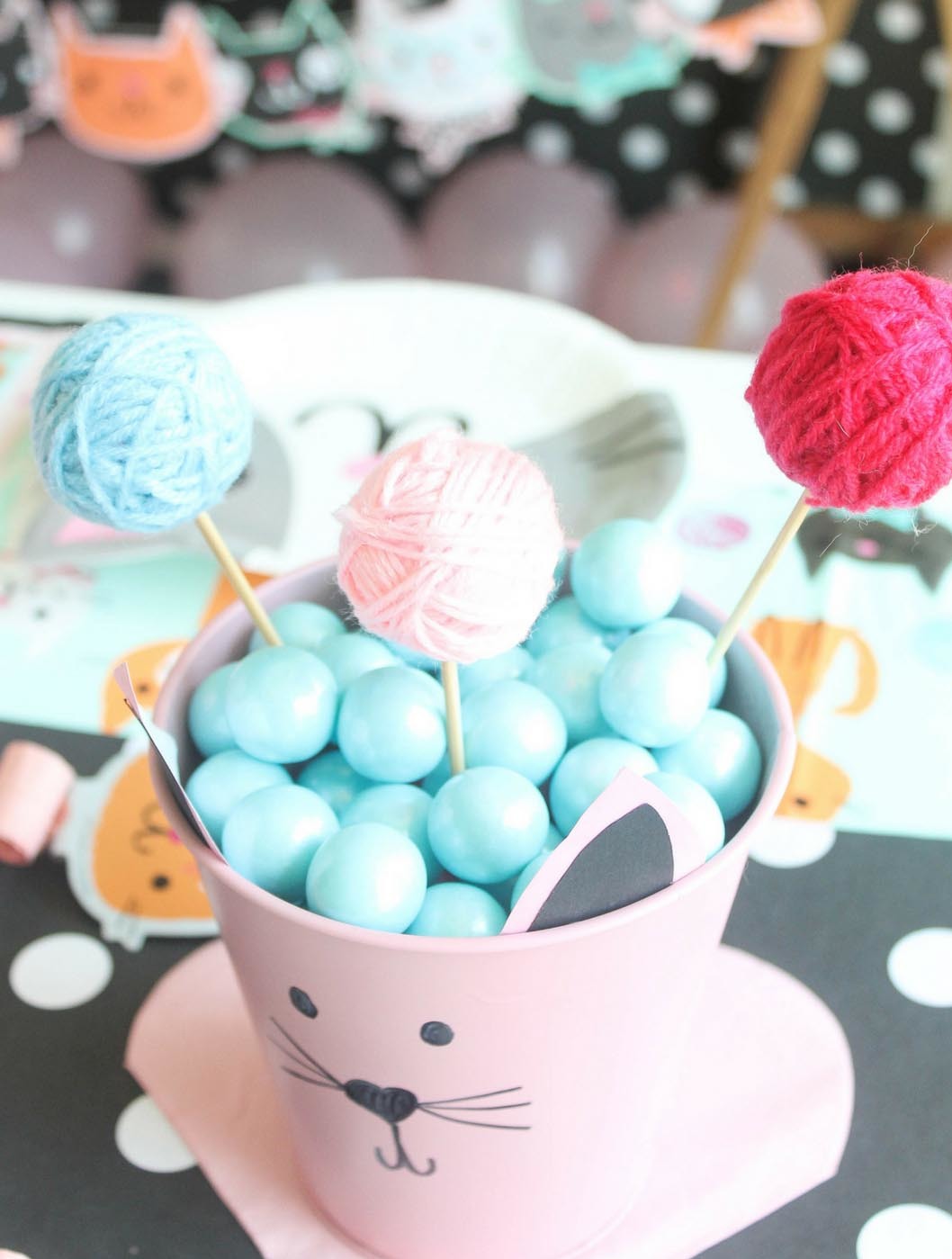 Purr-Fect Cat Party Yarn Balls