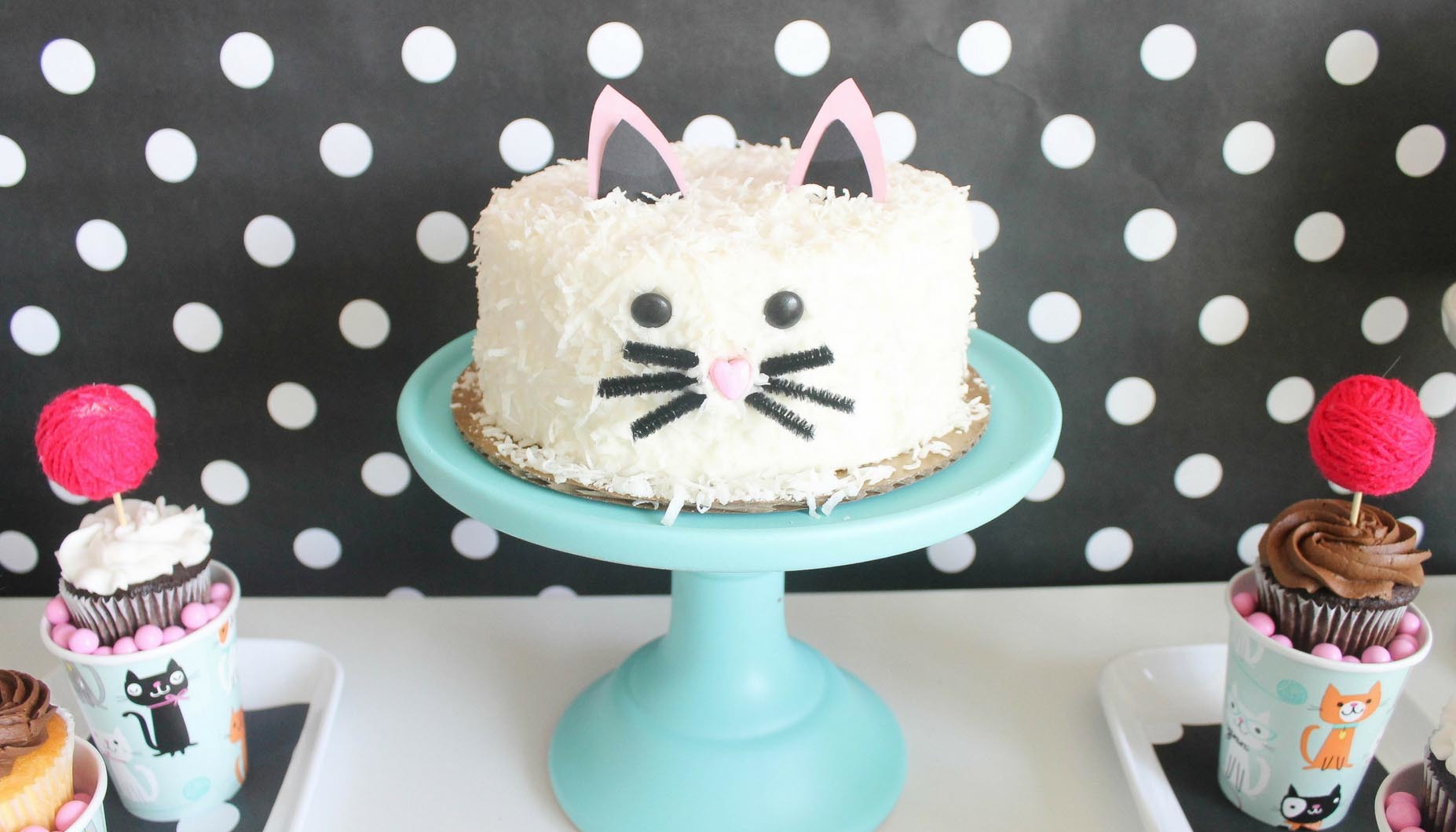 Purr-Fect Cat Party Cat Cake