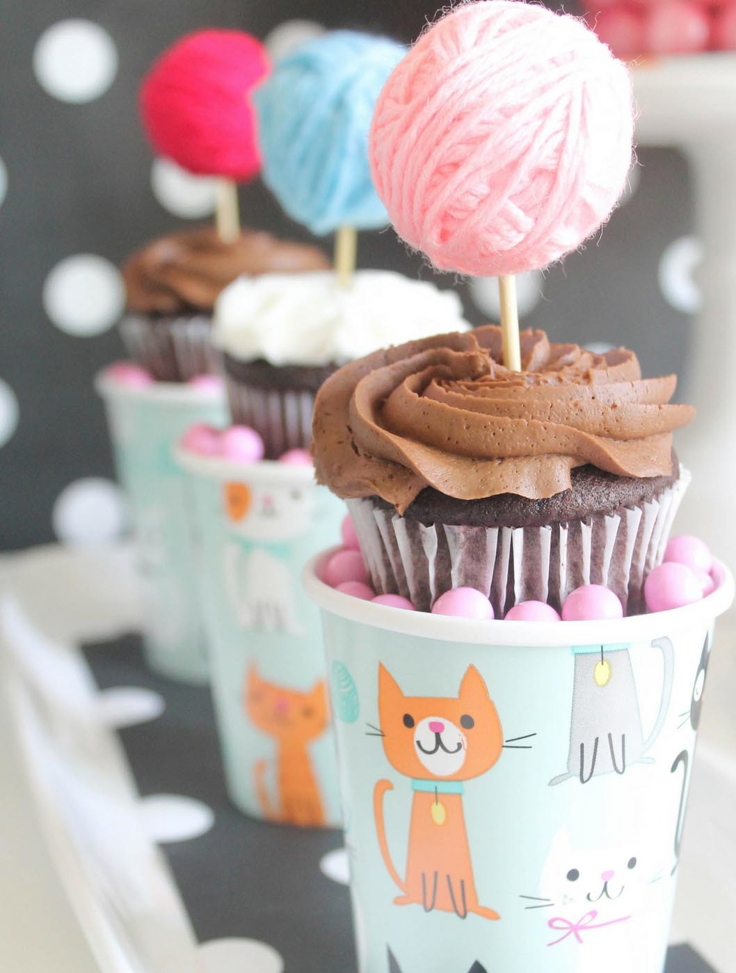 Purr-Fect Cat Party Cupcake Toppers