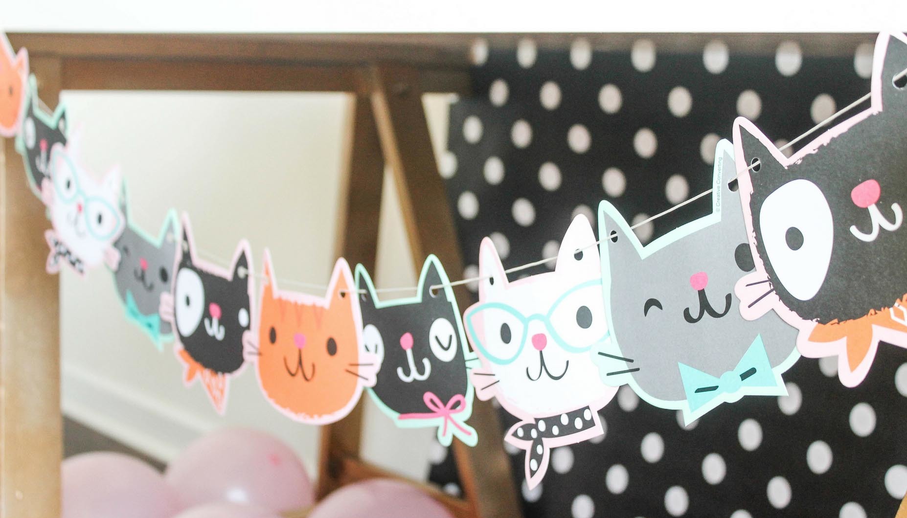 Purr-Fect Cat Party Banner