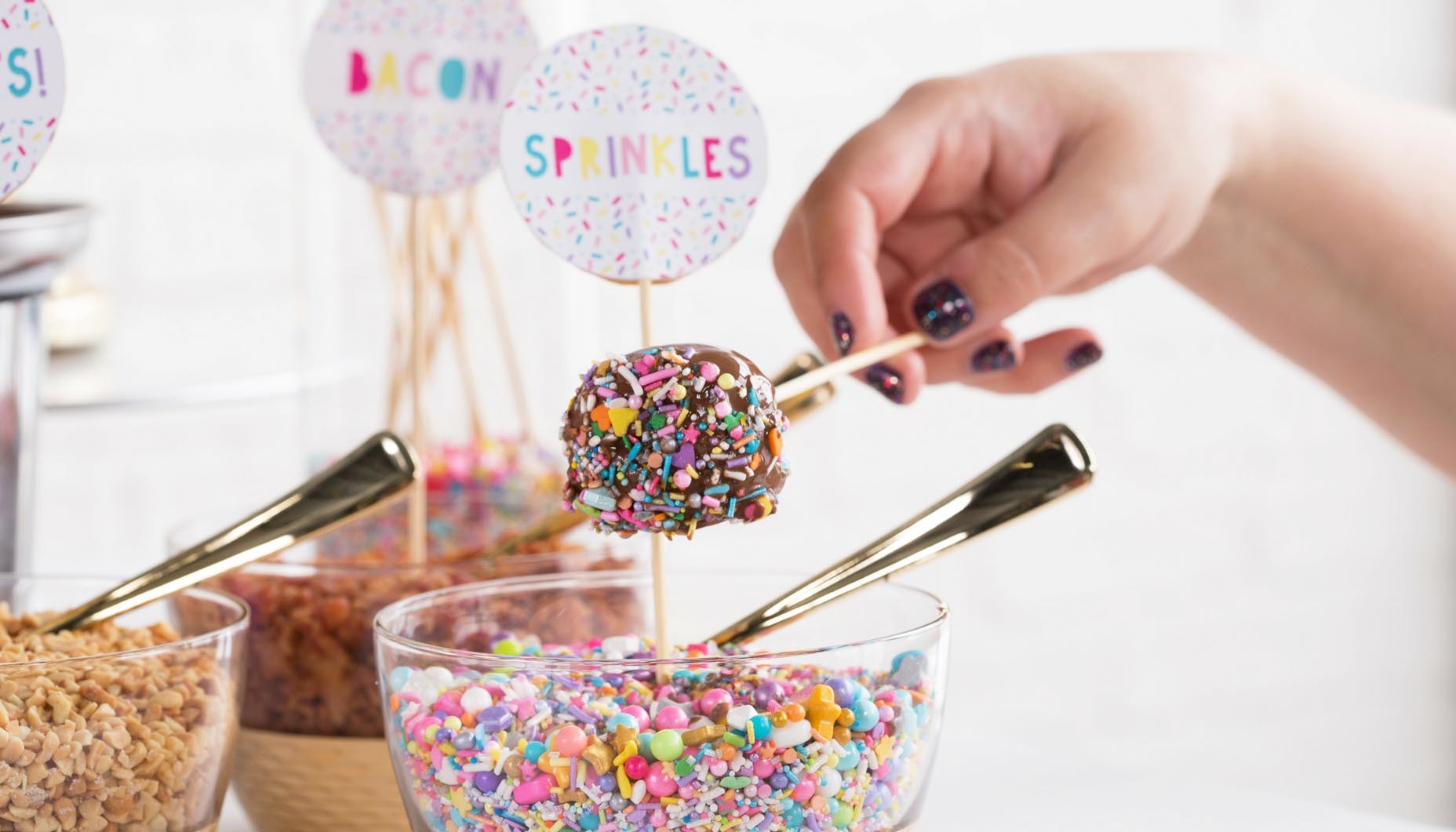 bright fun modern wedding donut food bar donut bar