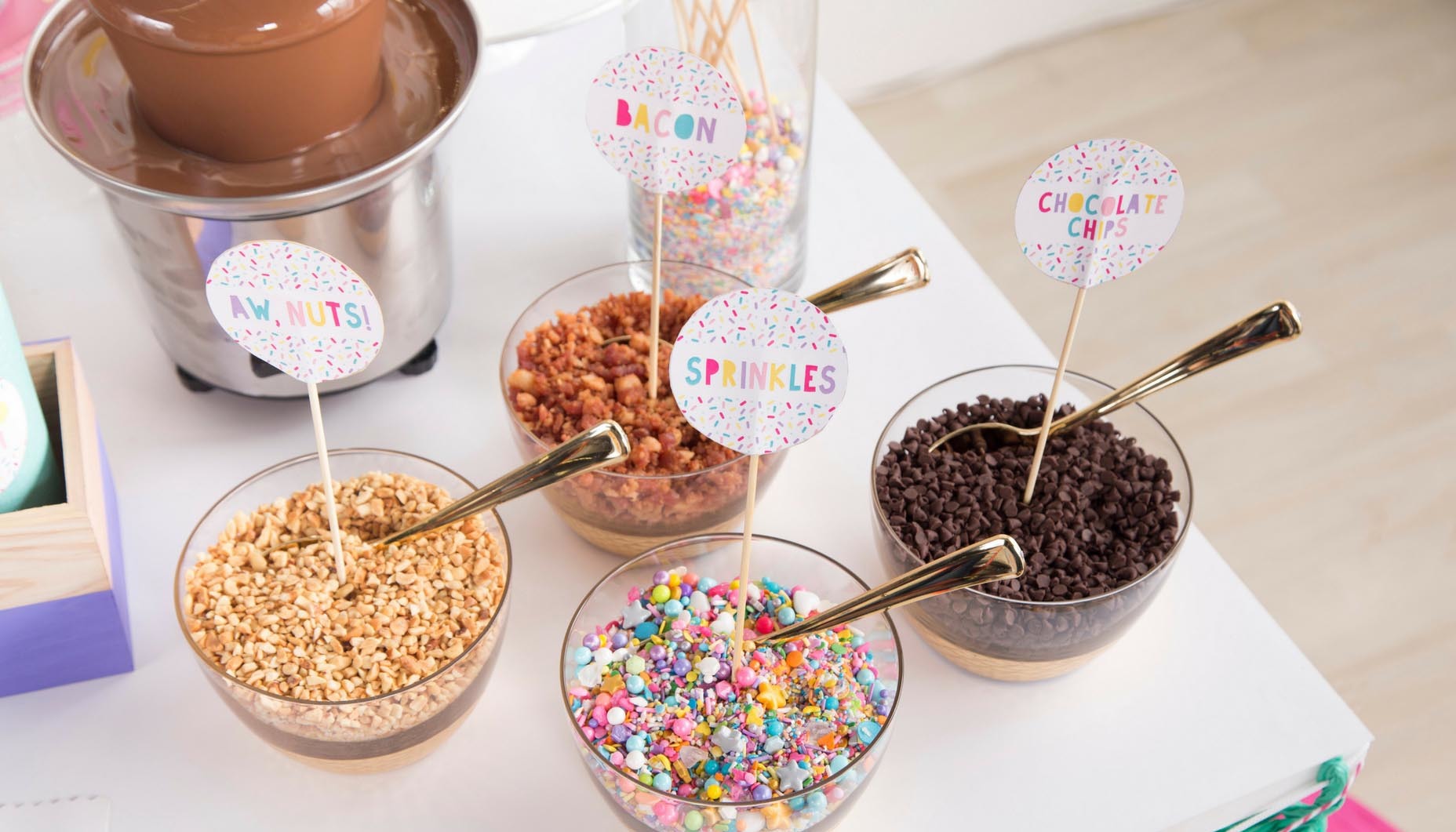 bright fun modern wedding donut food bar donut bar