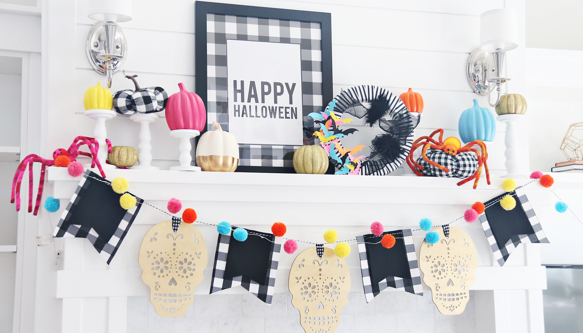 Colorful Halloween Mantle