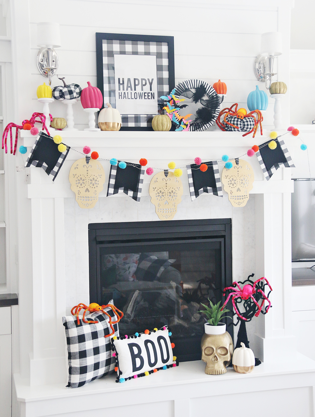 Colorful Halloween Mantle