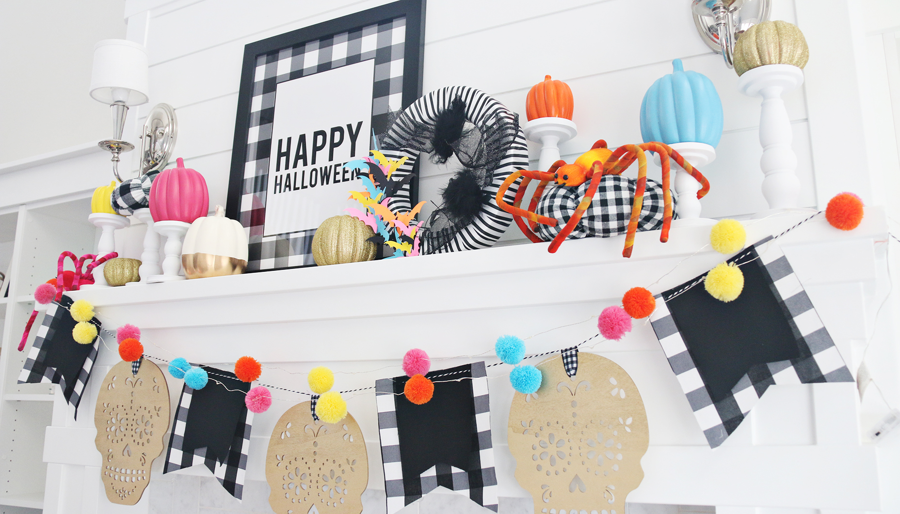Colorful Halloween Mantle