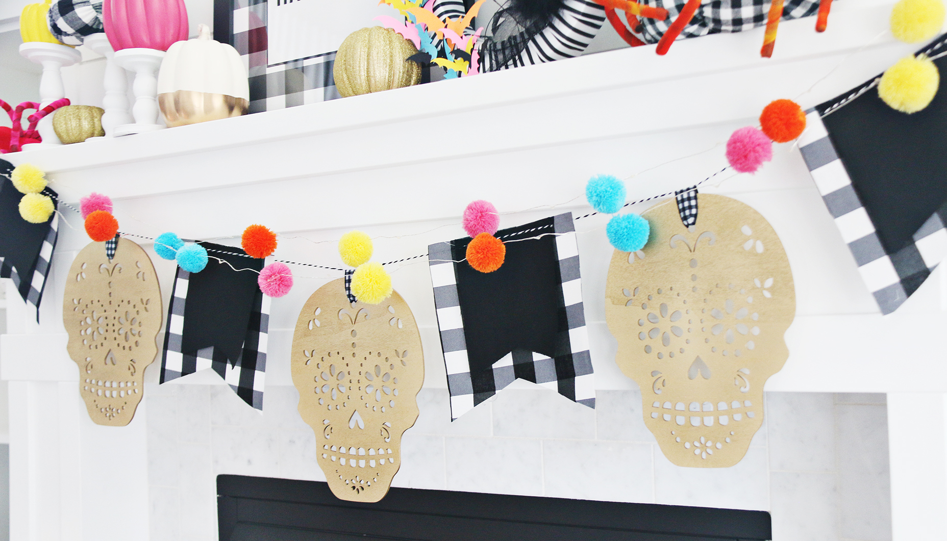 Colorful Halloween Mantle