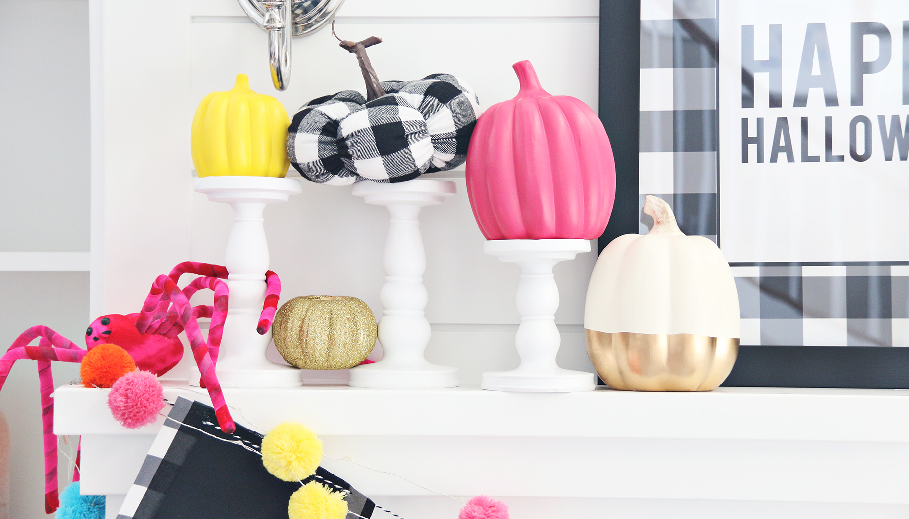Colorful Halloween Mantle