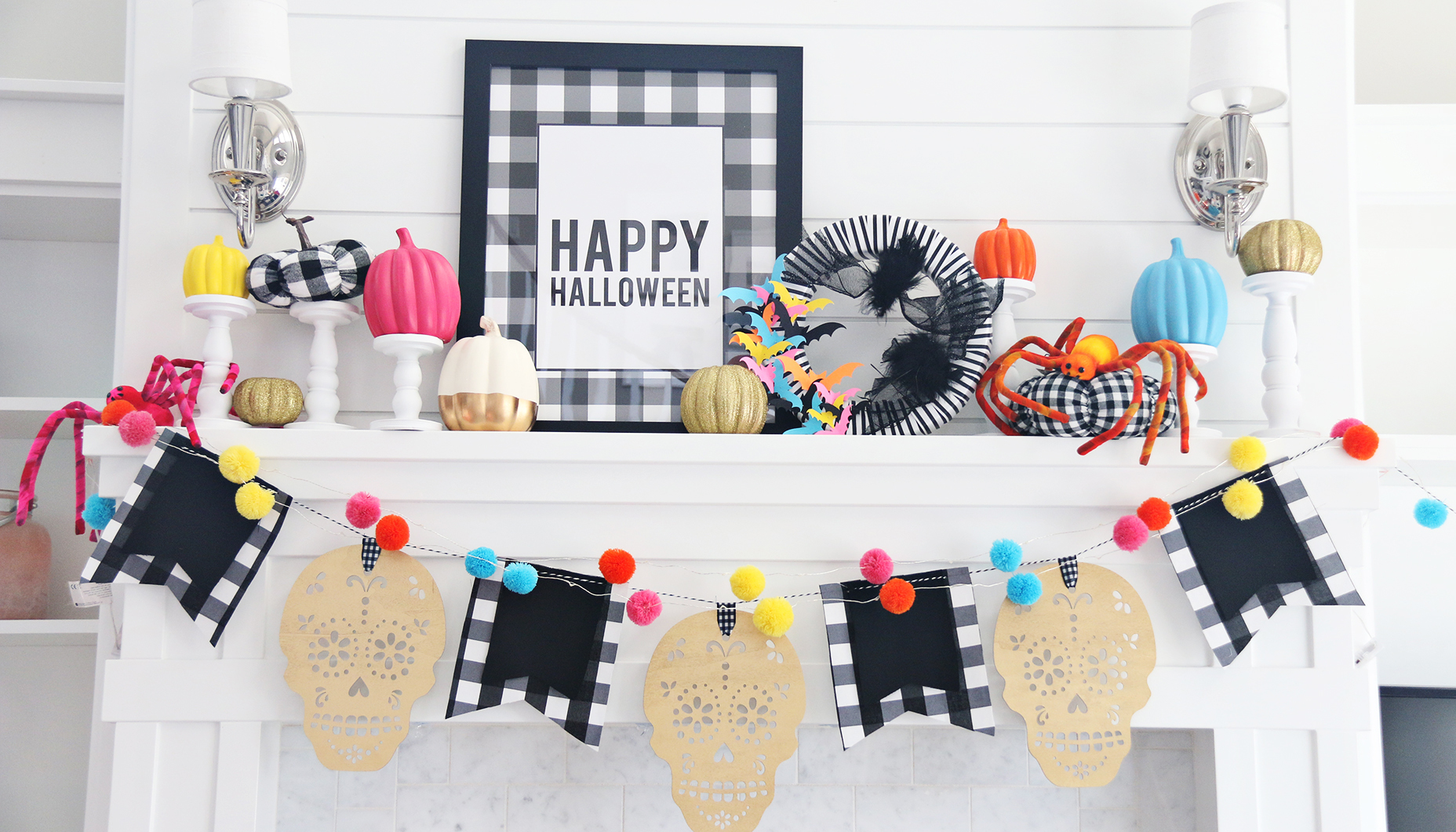 Colorful Halloween Mantle