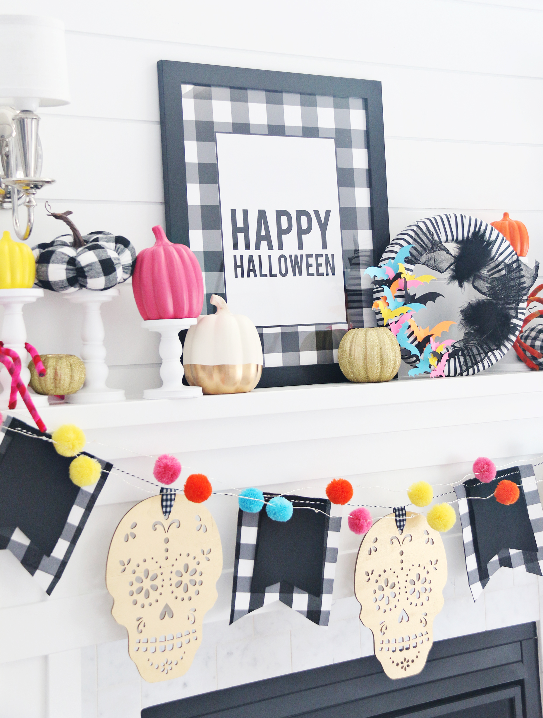 Colorful Halloween Mantle