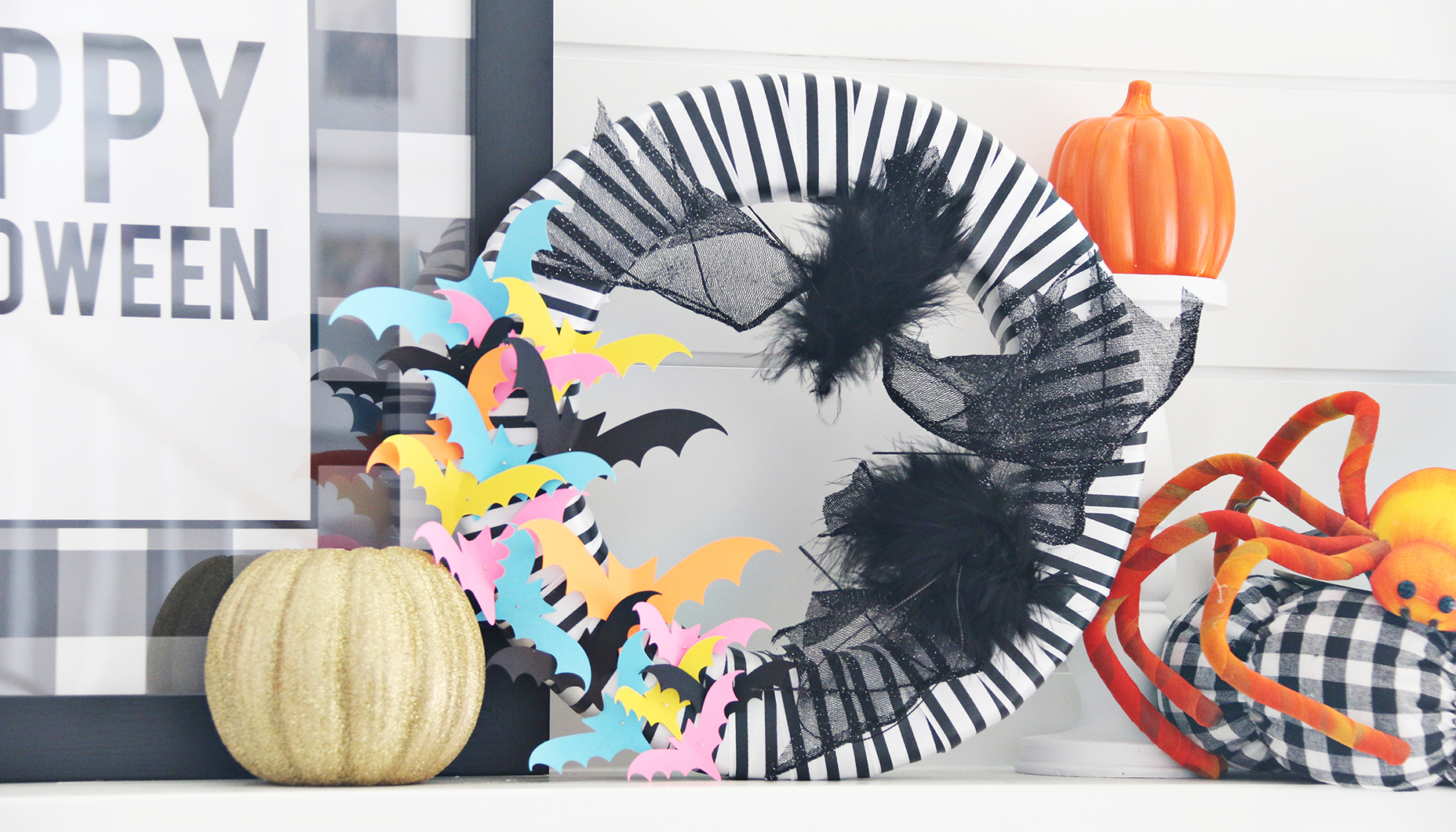 Colorful Halloween Mantle