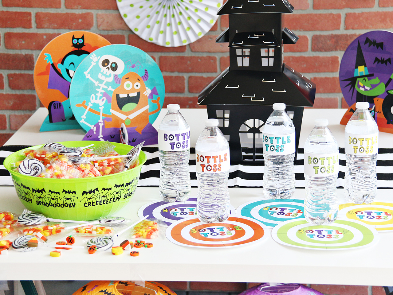 Goofy Ghouls Halloween Bottle Toss Game for Halloween Class Party
