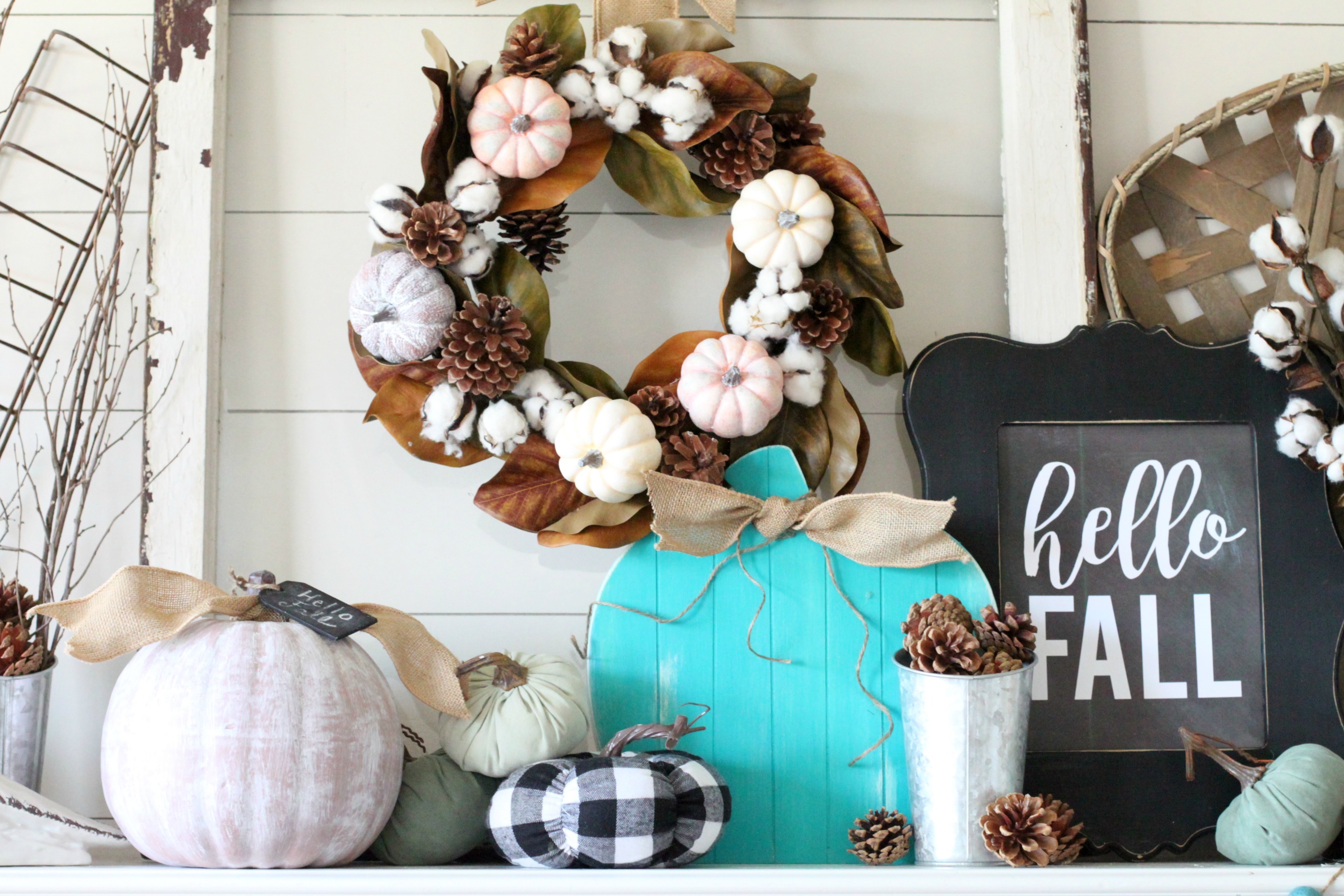 Farmhouse Buffalo store Check Pumpkin Garland