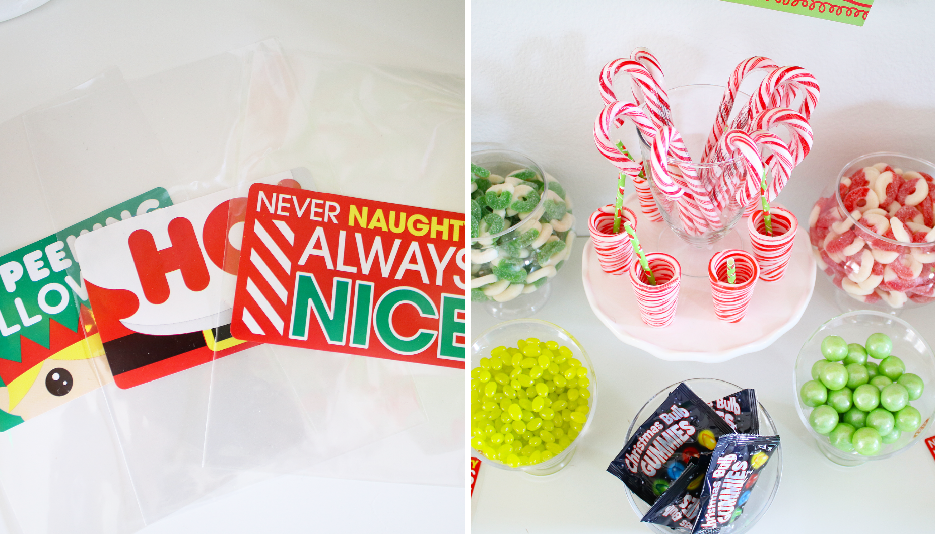 candy bags and candy bar