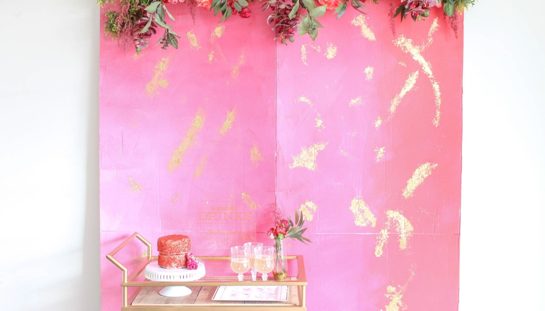 Red, Pink and Gold Wedding-DIY-Backdrop