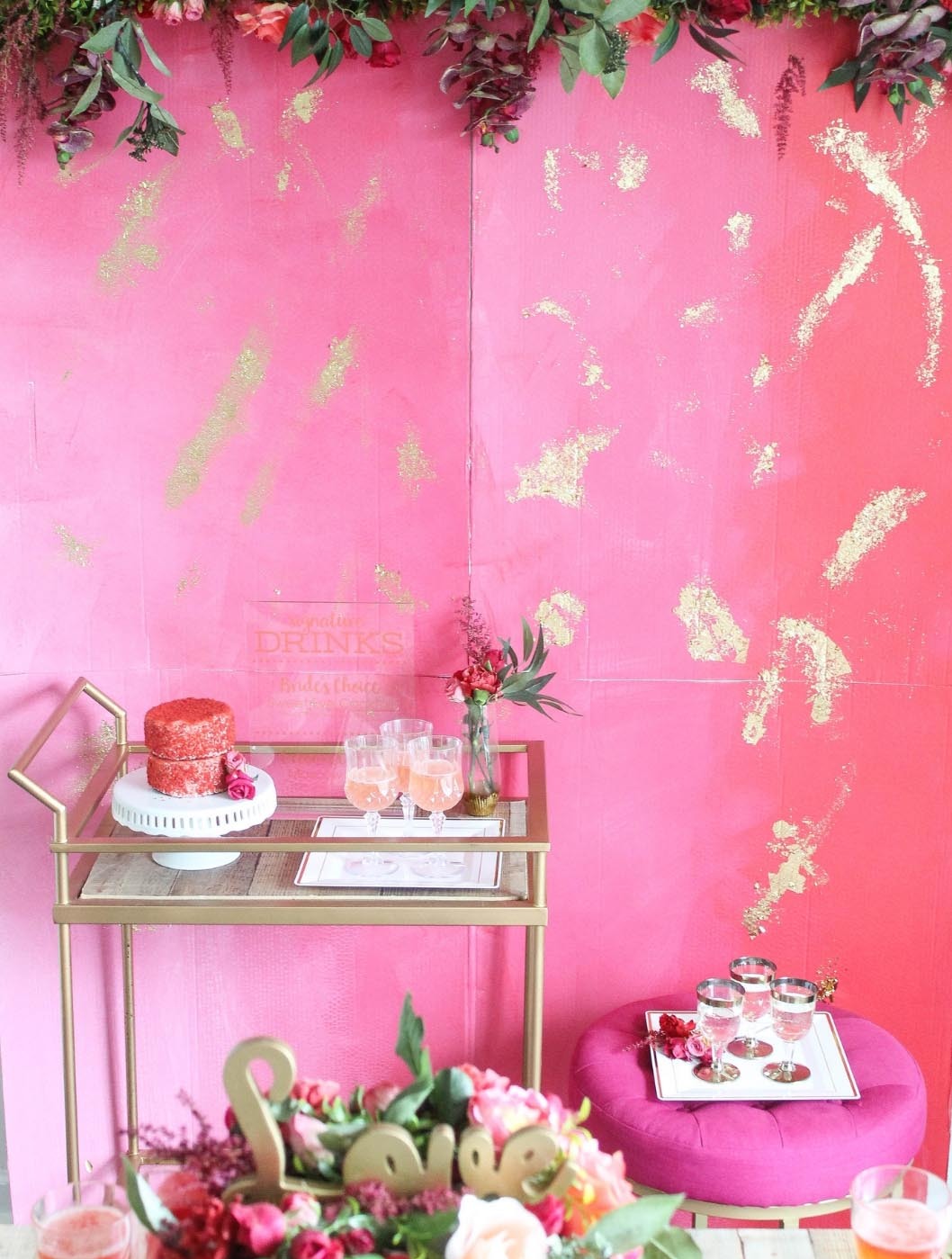 Red, Pink and Gold Wedding-Backdrop-Details