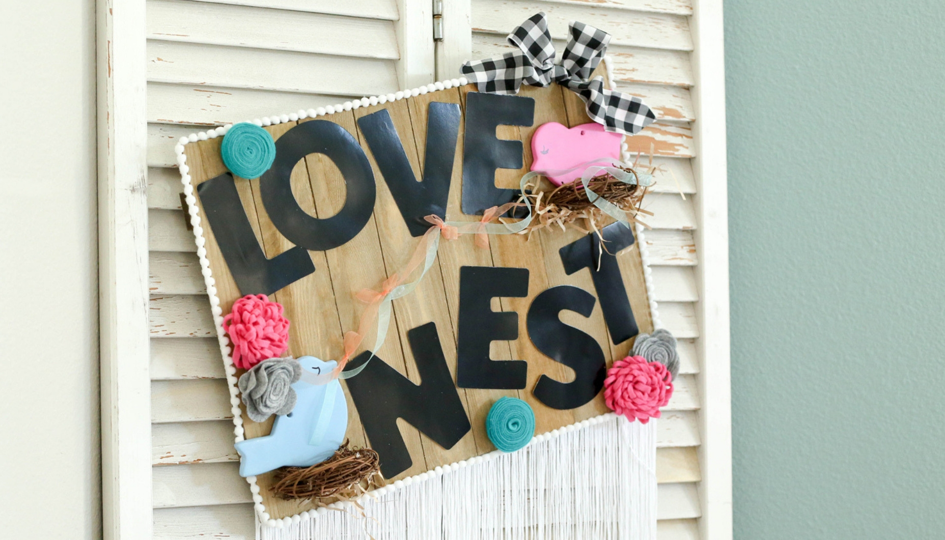 love nest handmade wood sign