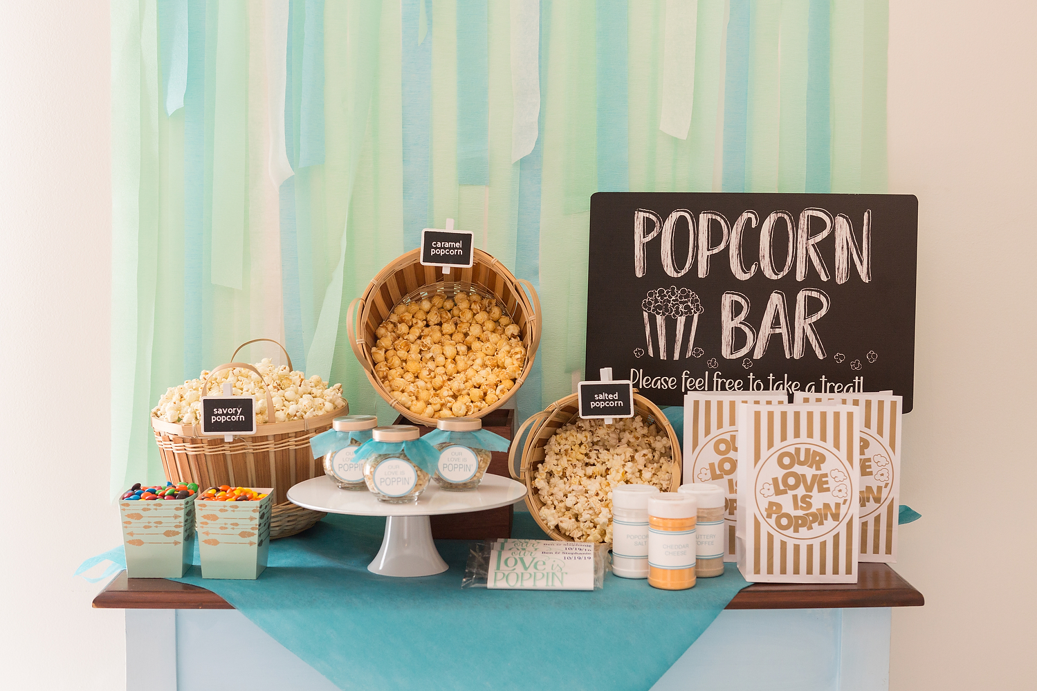 wedding popcorn bar