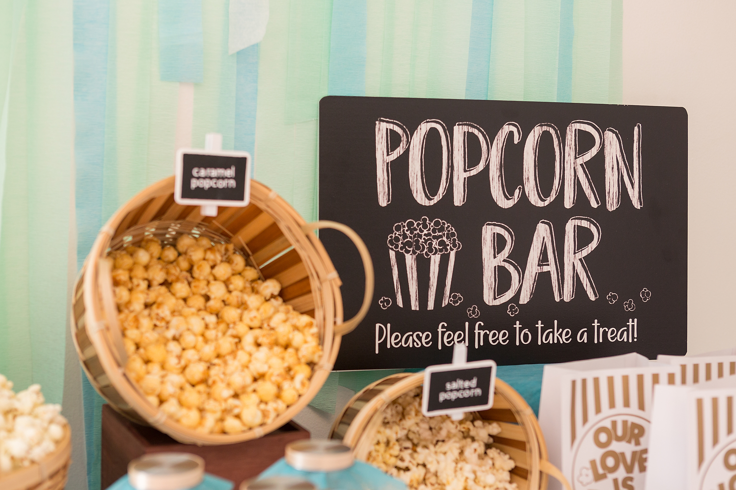 wedding popcorn bar