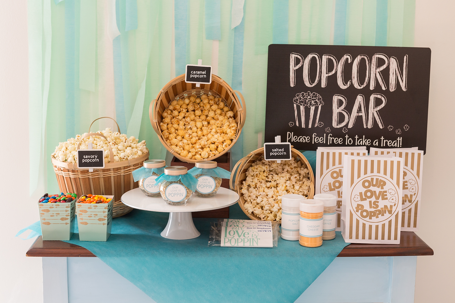 wedding popcorn bar
