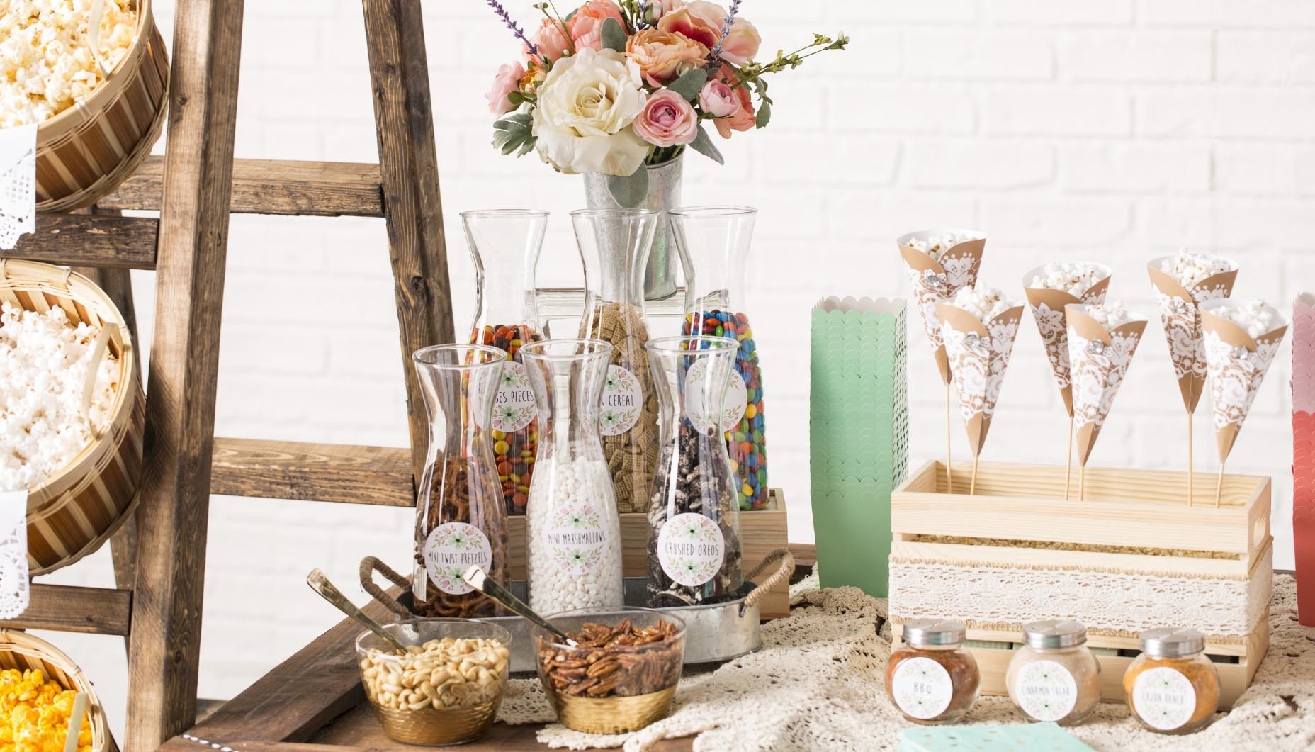 popcorn bar wedding food bar