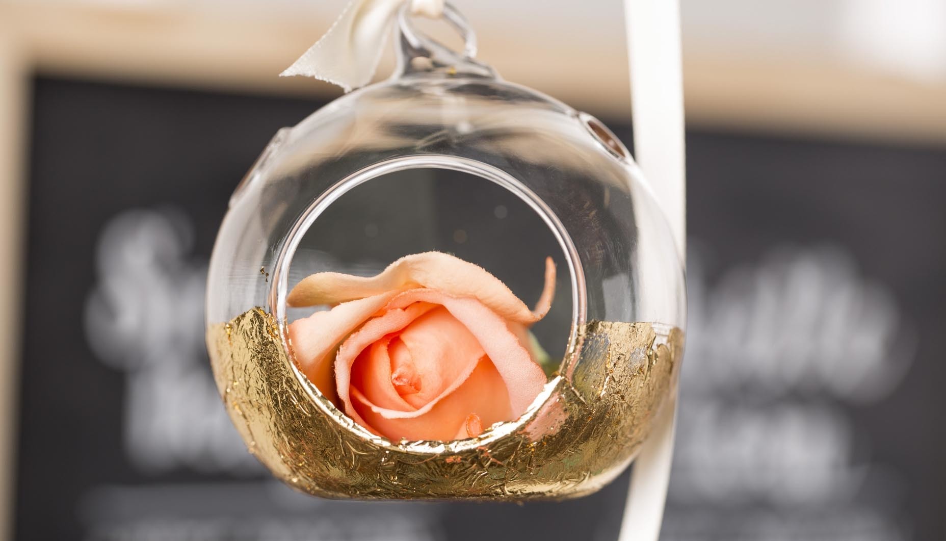 popcorn bar hanging guilded gold terrarium