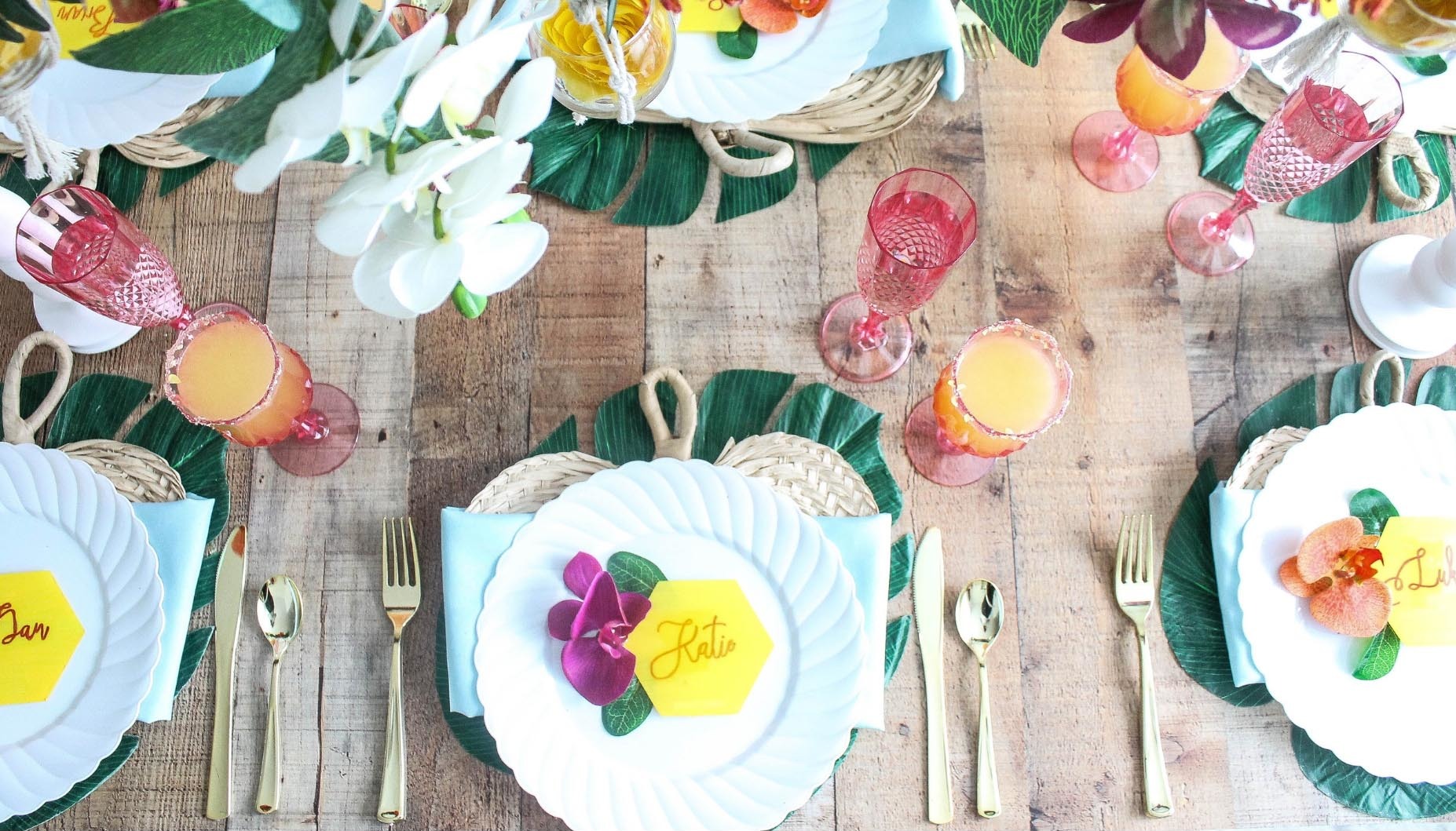 Tropical Boho Wedding Place Settings