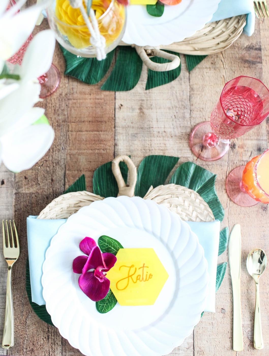 Tropical Boho Wedding Full Place Setting