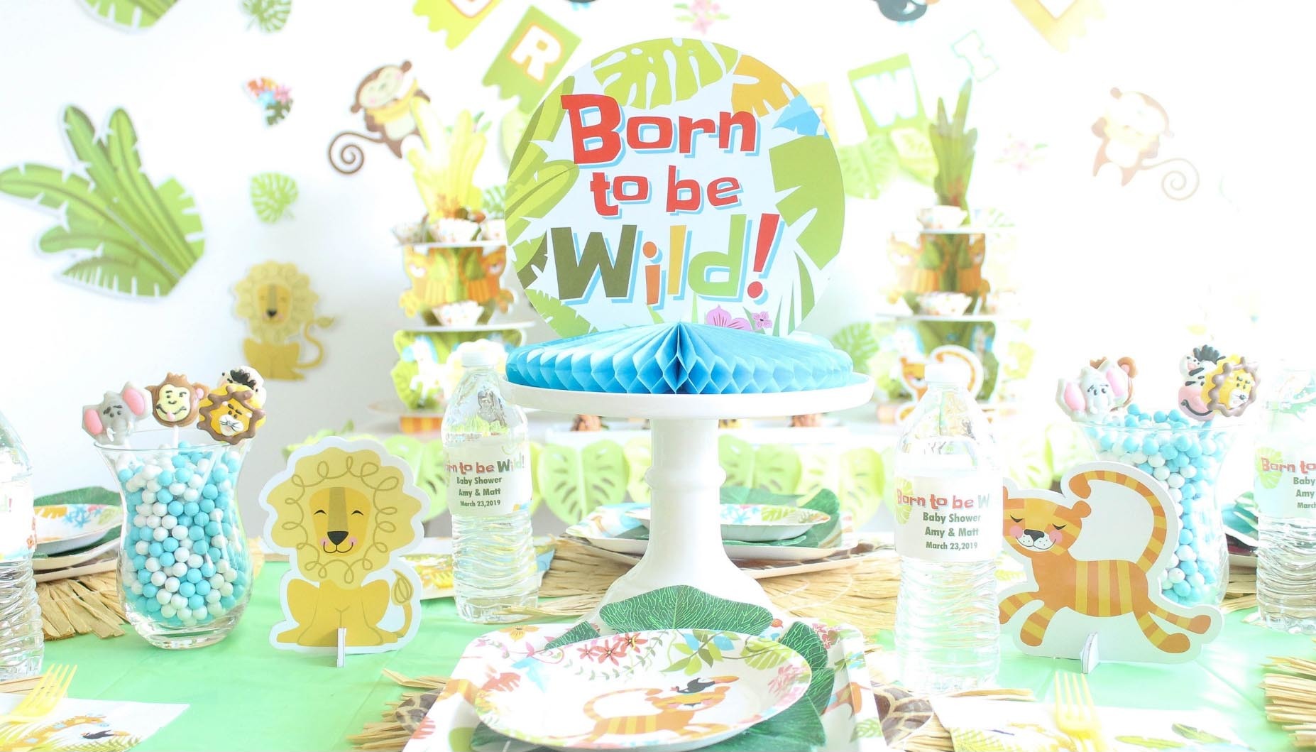 Jungle Baby Shower Table Decor