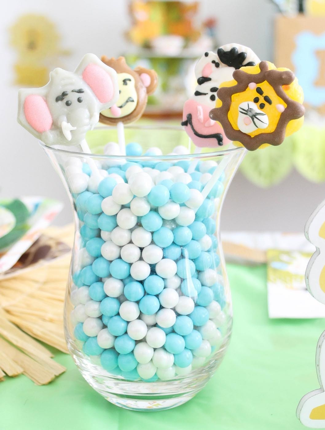 Jungle Baby Shower Animal Lollipops