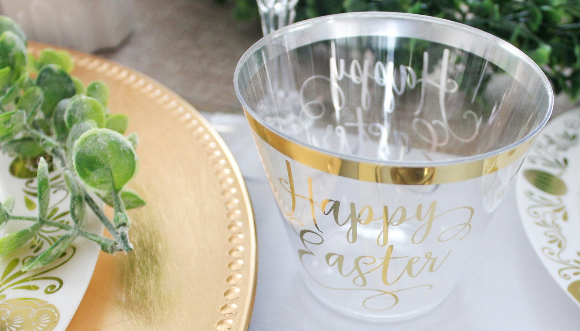 Gold Happy Easter Cups