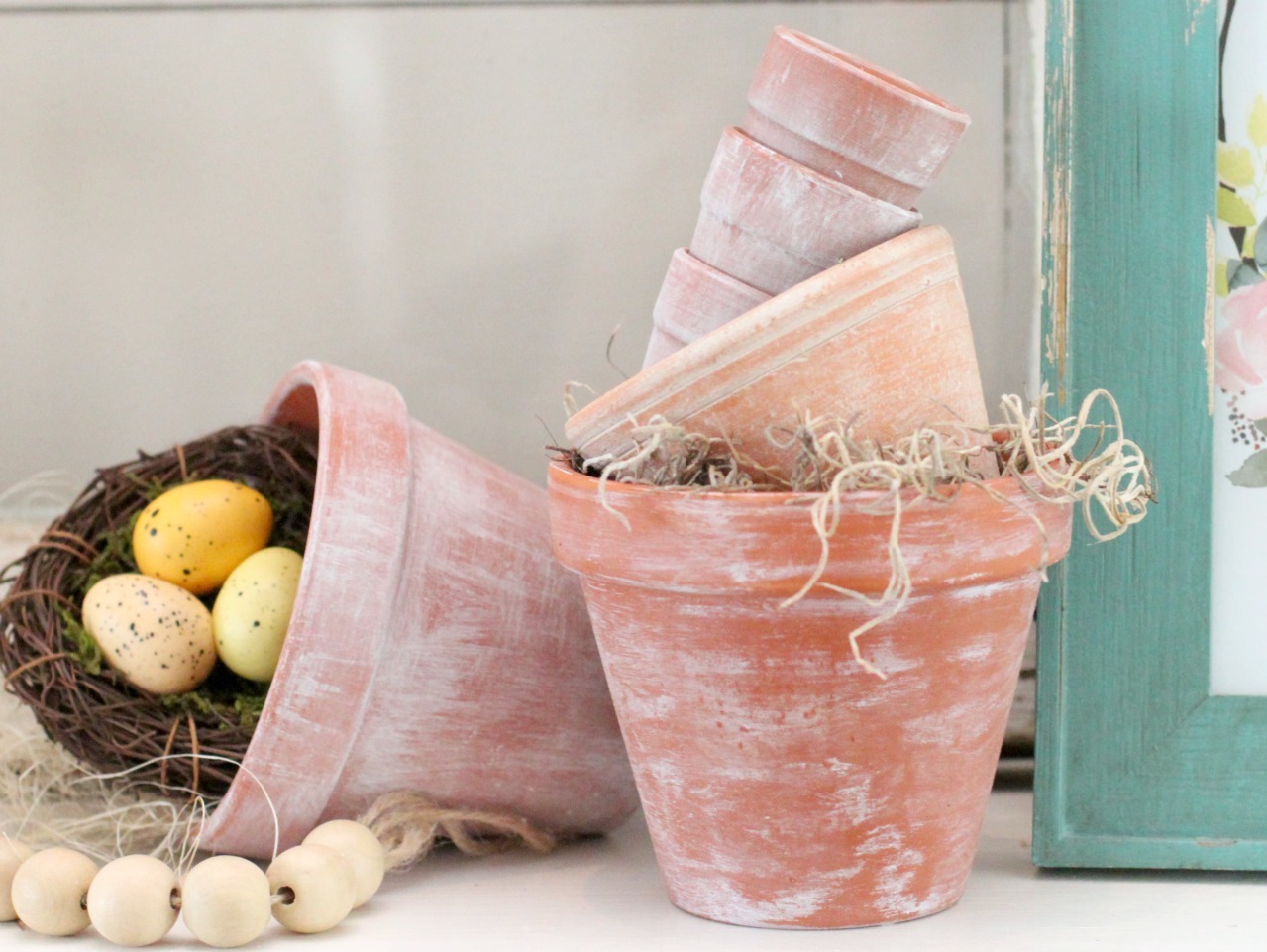 DIY Whitewashed Terra Cotta Pots