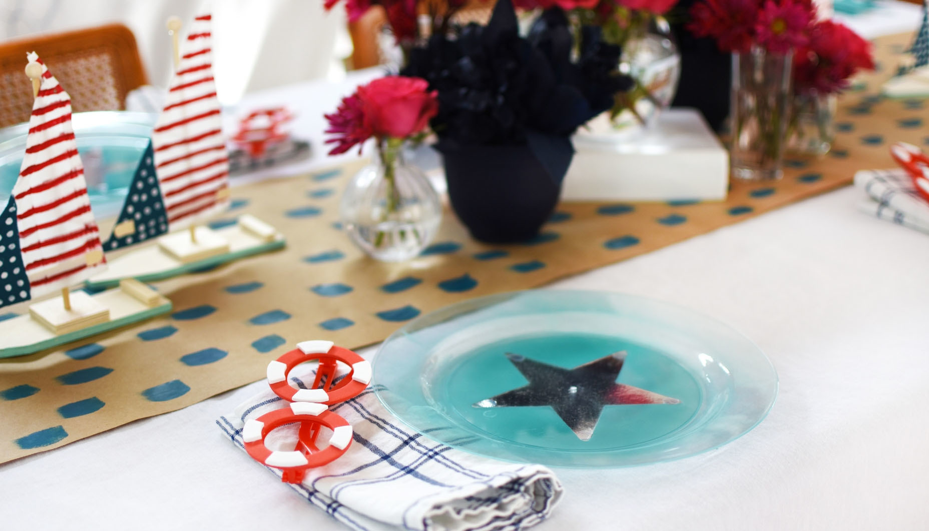 Nautical Patriotic 4th of July table plate