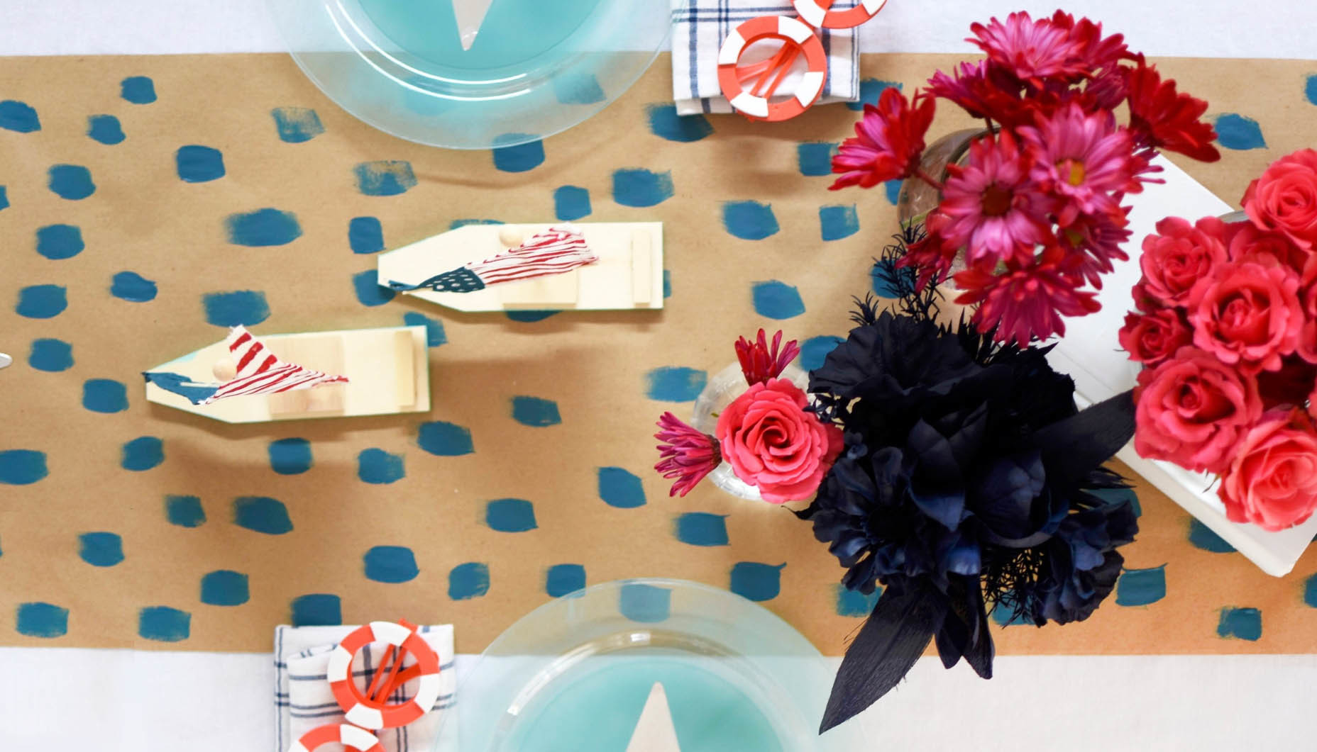 Nautical Patriotic 4th of July table runner