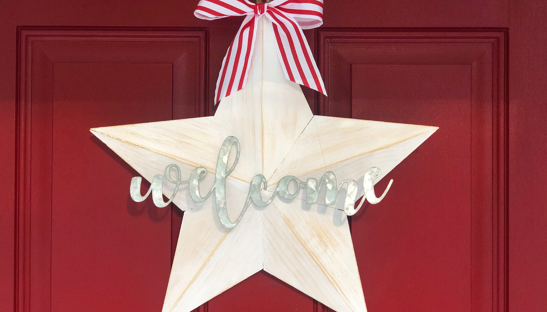 Learn how to create a rustic star hanging to greet guests onto your patriotic porch!
