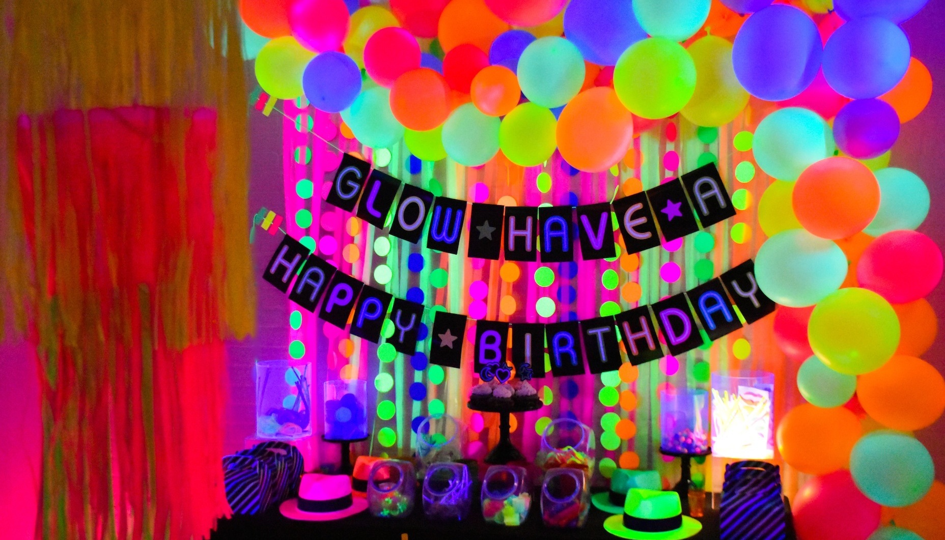 Blacklight Party Decorations, Neon Birthday Party Supplies