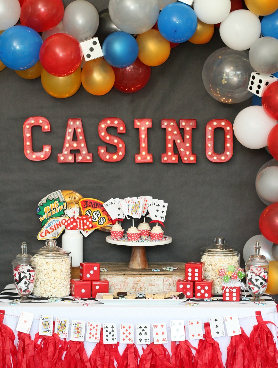 Casino Theme Party Decorations, Casino Birthday Party Decorations Supplies,  Las Vegas Party Decorations, Poker Happy Birthday Banner, CASINO Letter