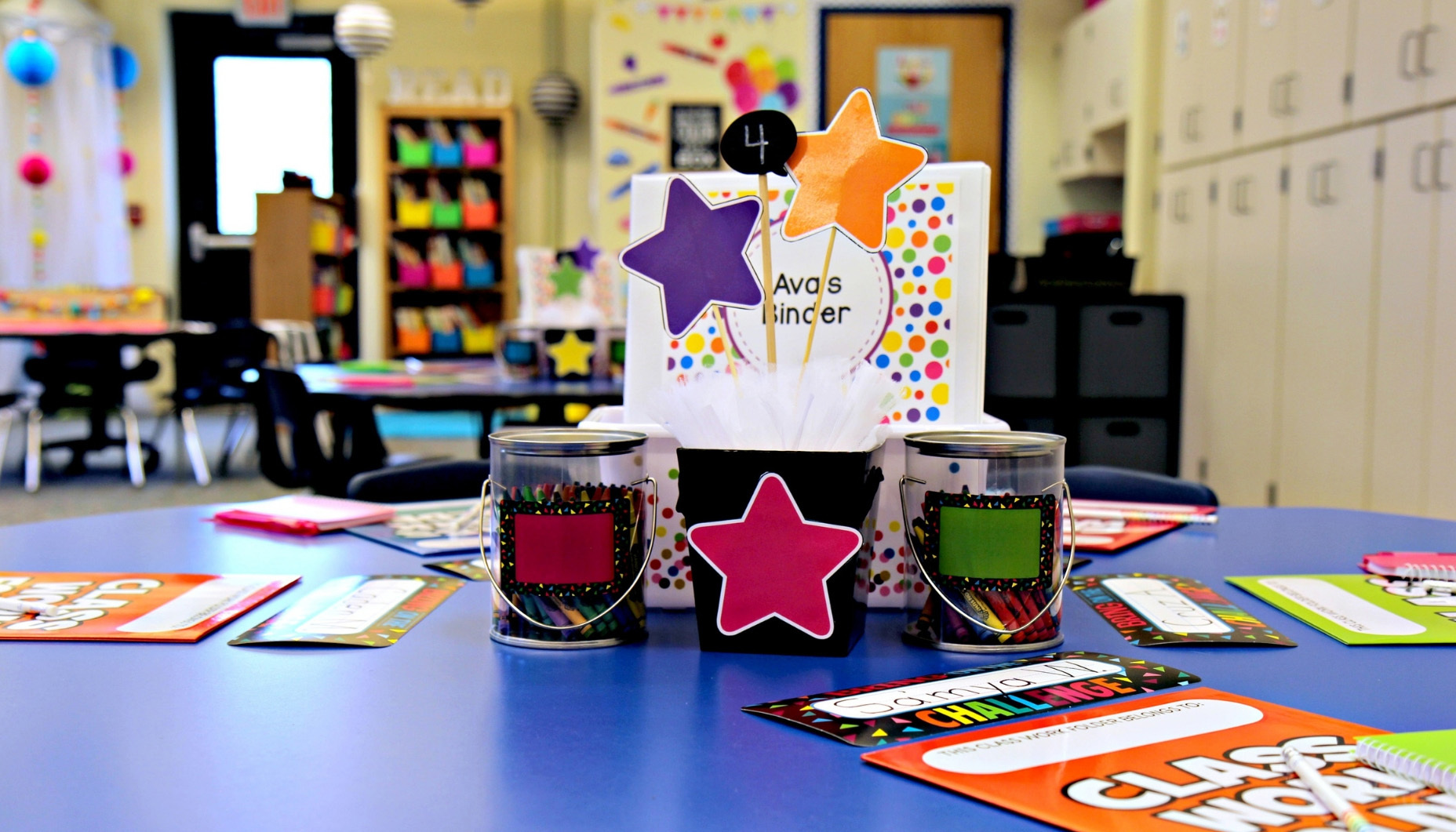 Create an organized table centerpiece for your students with this DIY confetti centerpiece only at Oriental Trading
