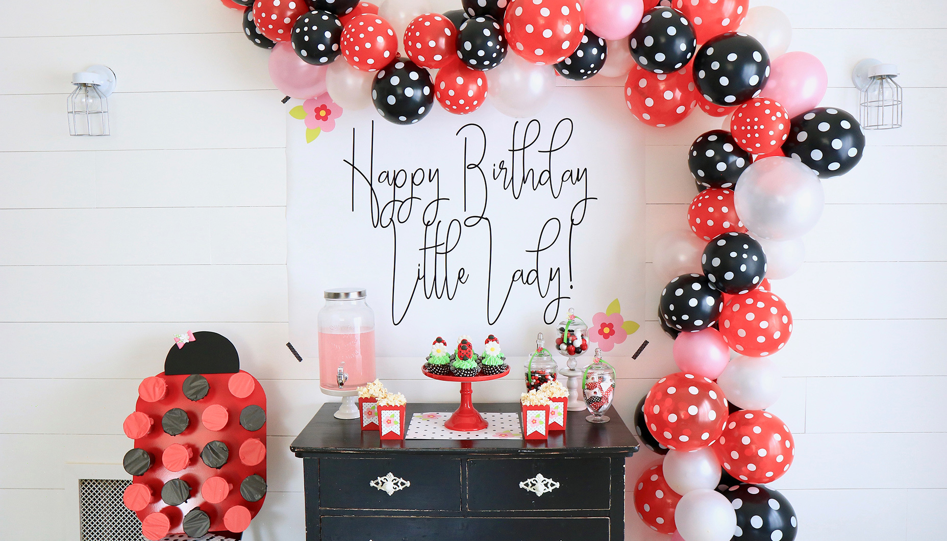 LadyBug Balloon Bouquet 1st Birthday Party Supplies Decorations Favors