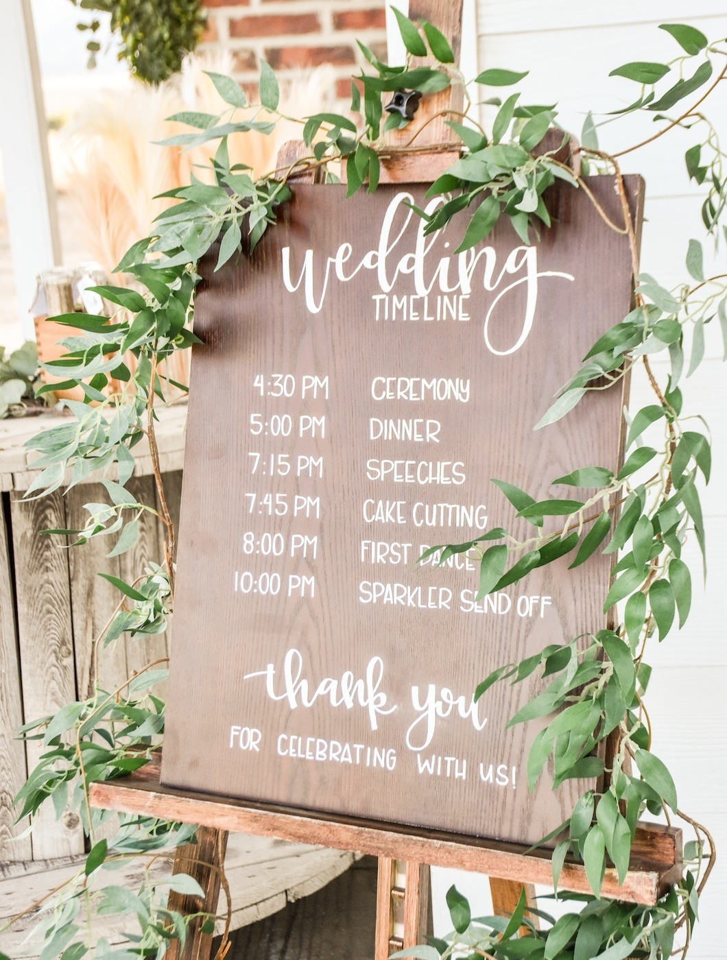 wedding timeline board fall farmhouse wedding by kara's party ideas