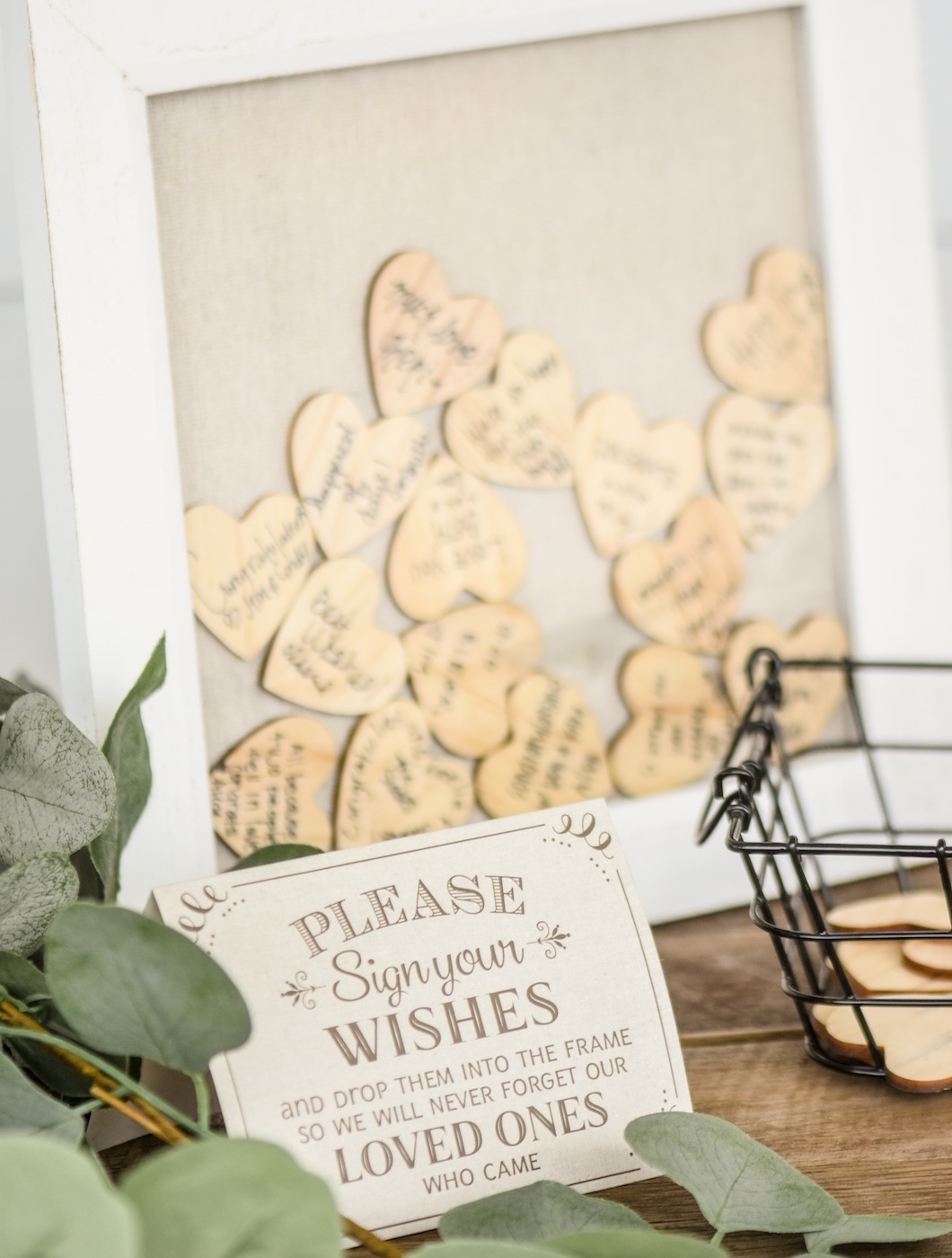 heart frame guest book wood fall farmhouse wedding by kara's party ideas