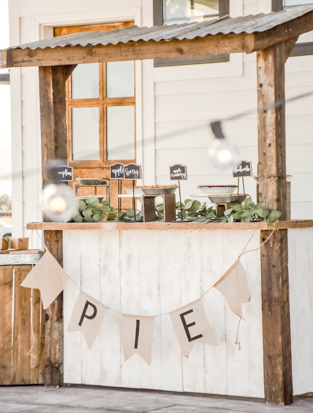 pie bar decor fall farmhouse wedding by kara's party ideas