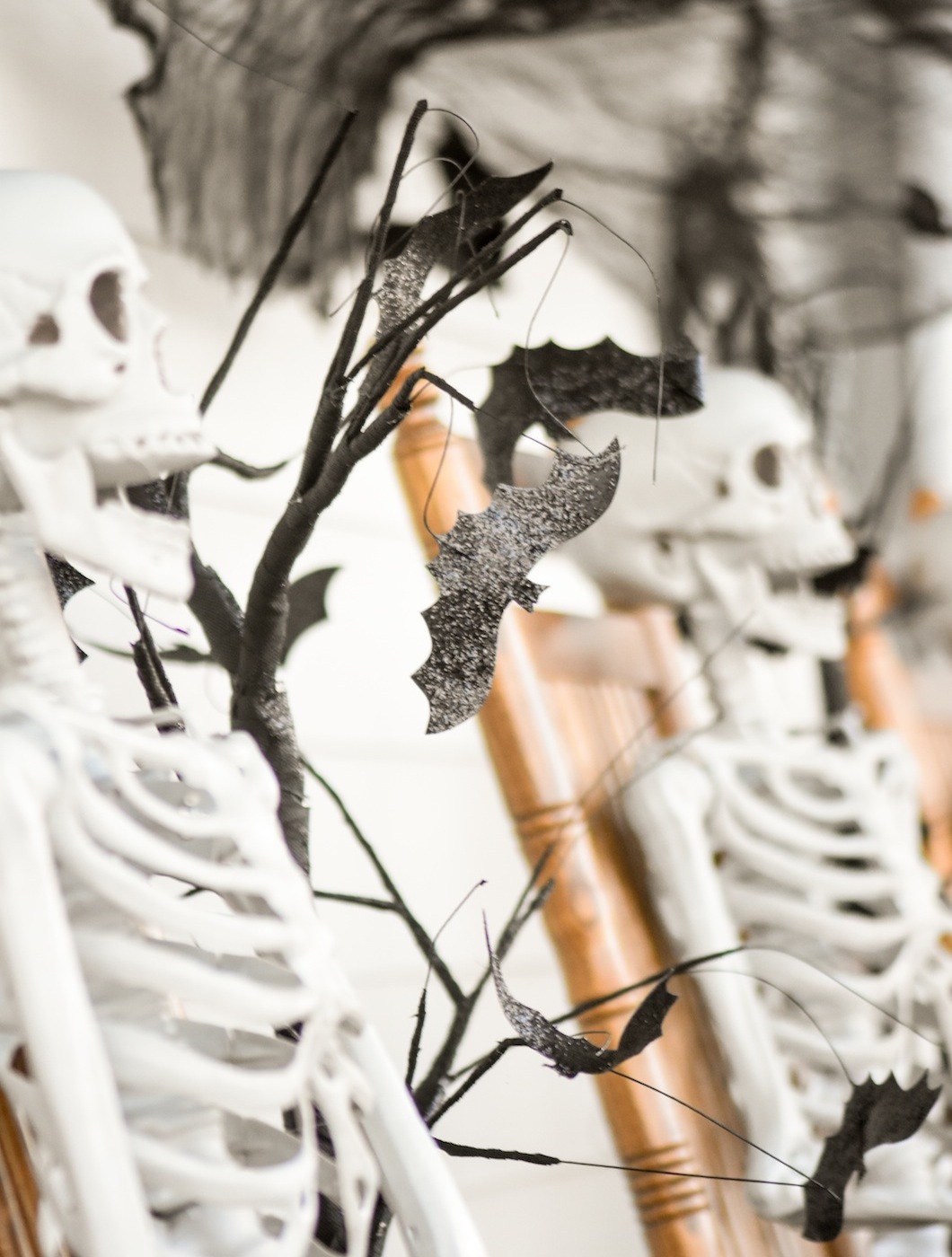 Glitter Bat Tree Farmhouse Halloween Front Porch Decorating by Kara's Party Ideas for Oriental Trading Company