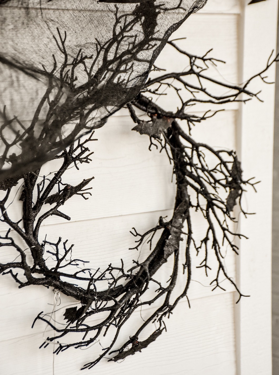 Glitter Bat Wreath Farm Farmhouse Halloween Front Porch Decorating by Kara's Party Ideas for Oriental Trading Company