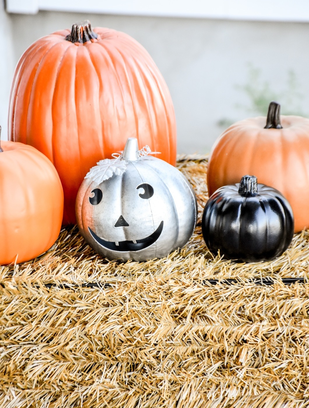 Galvanized Jack O Lantern Farm Farmhouse Halloween Front Porch Decorating by Kara's Party Ideas for Oriental Trading Company